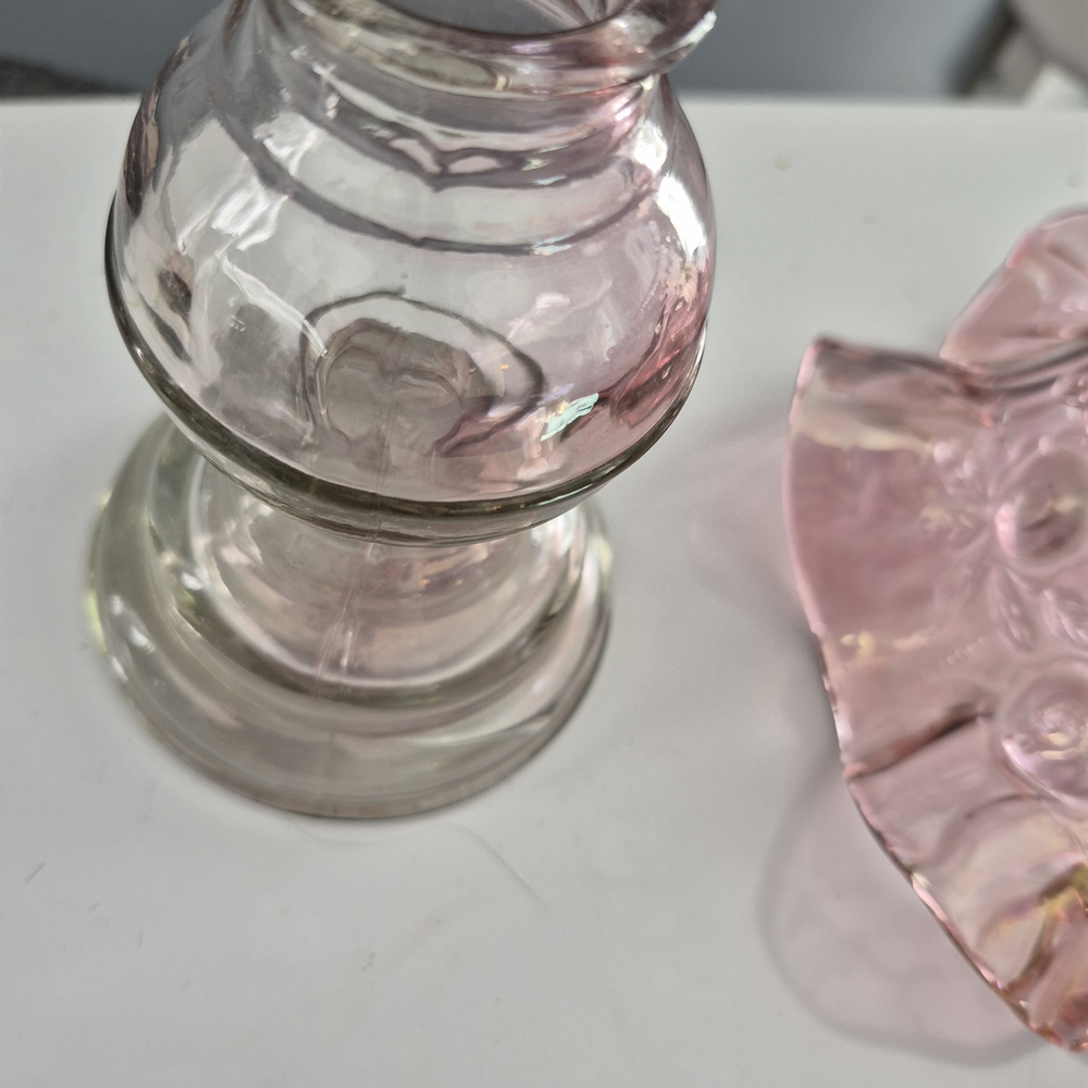 Fenton/homco Vintage Dusty Irridecent Rose Fairy Lamp - Picture 9 of 9